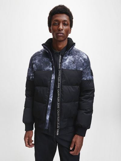 Calvin Klein Ruhák HU208726 | Calvin Klein Cloud Print Férfi Pufi Dzseki Fekete